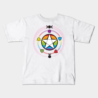 LGBTQ Elemental Pentagram Kids T-Shirt